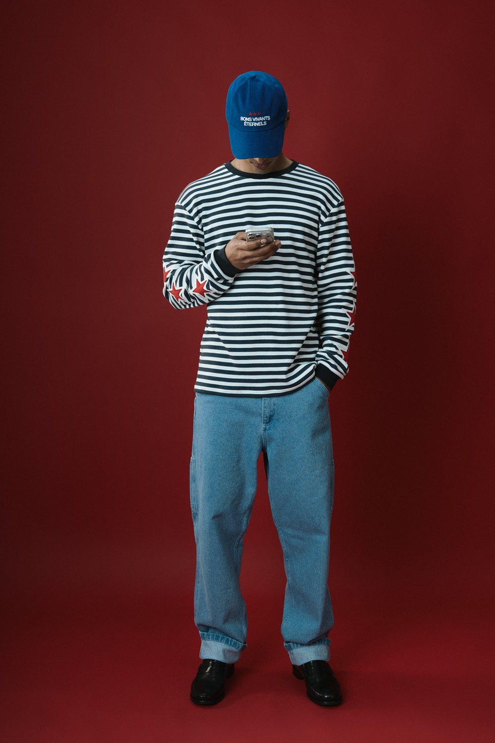 Breton Waffle, Knit Longsleeve Blue