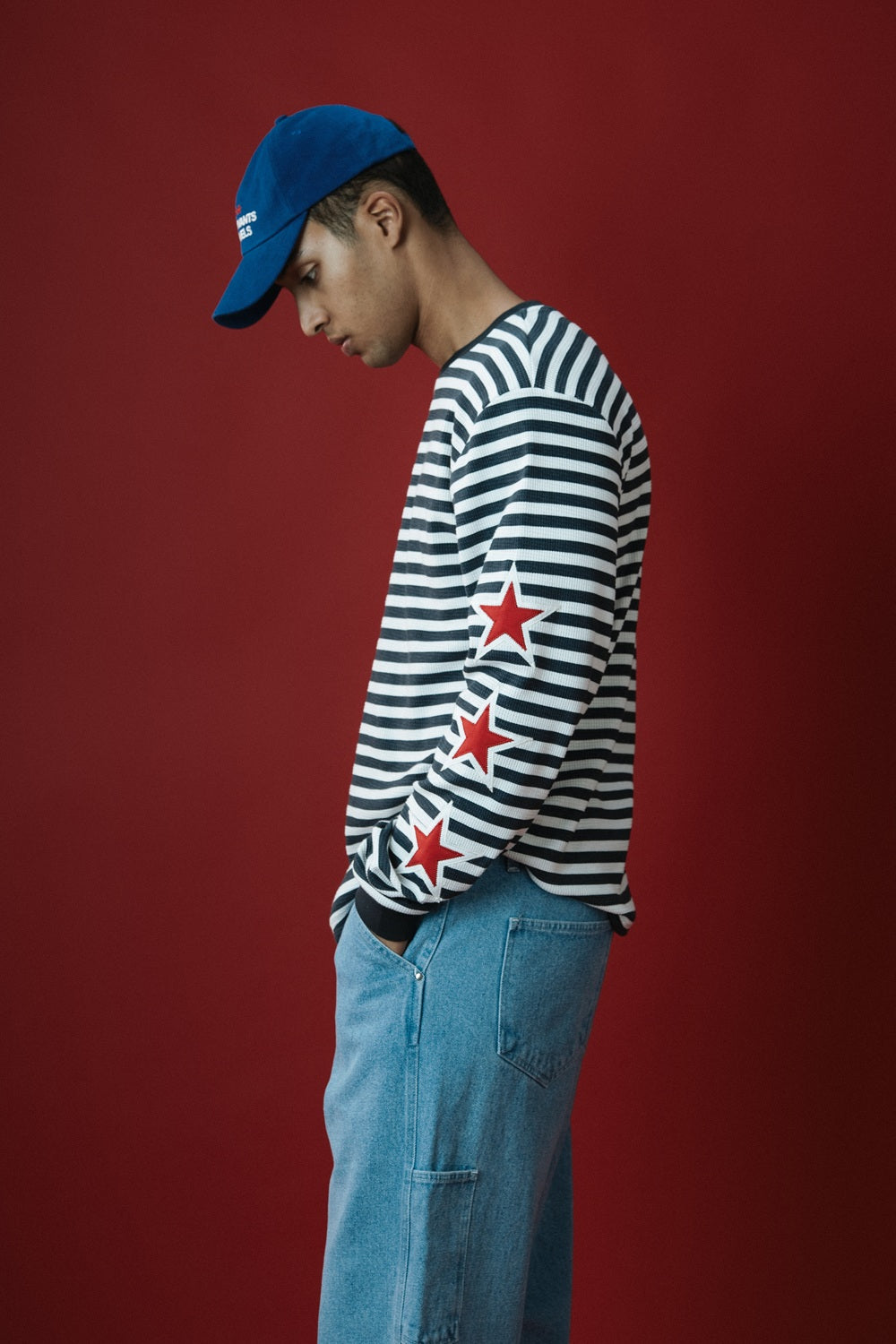 Breton Waffle, Knit Longsleeve Blue