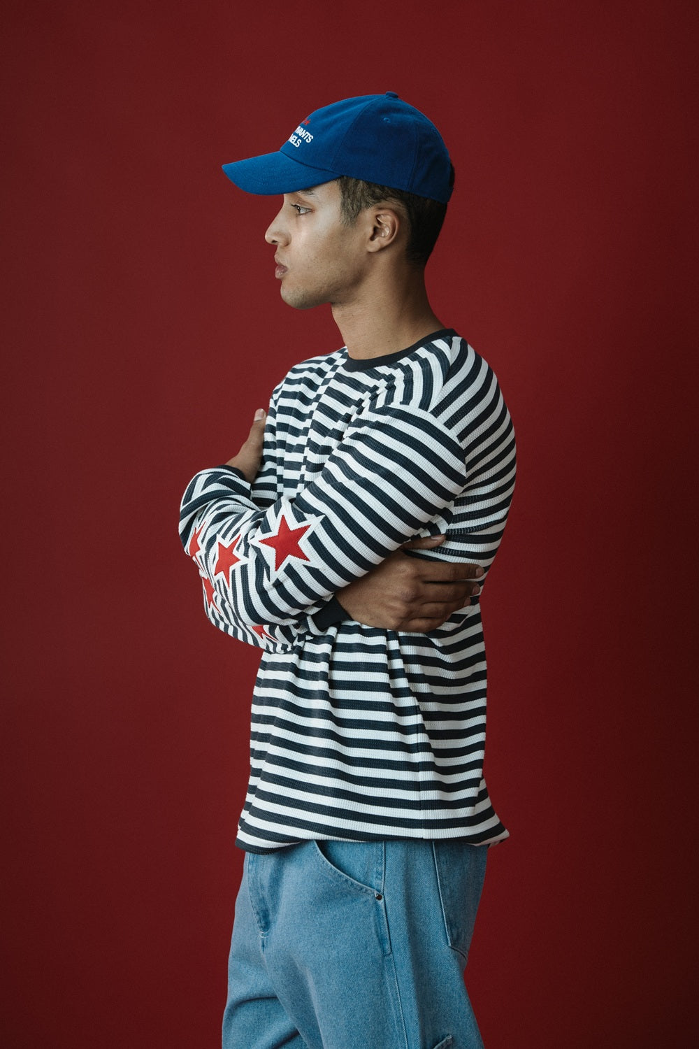 Breton Waffle, Knit Longsleeve Blue
