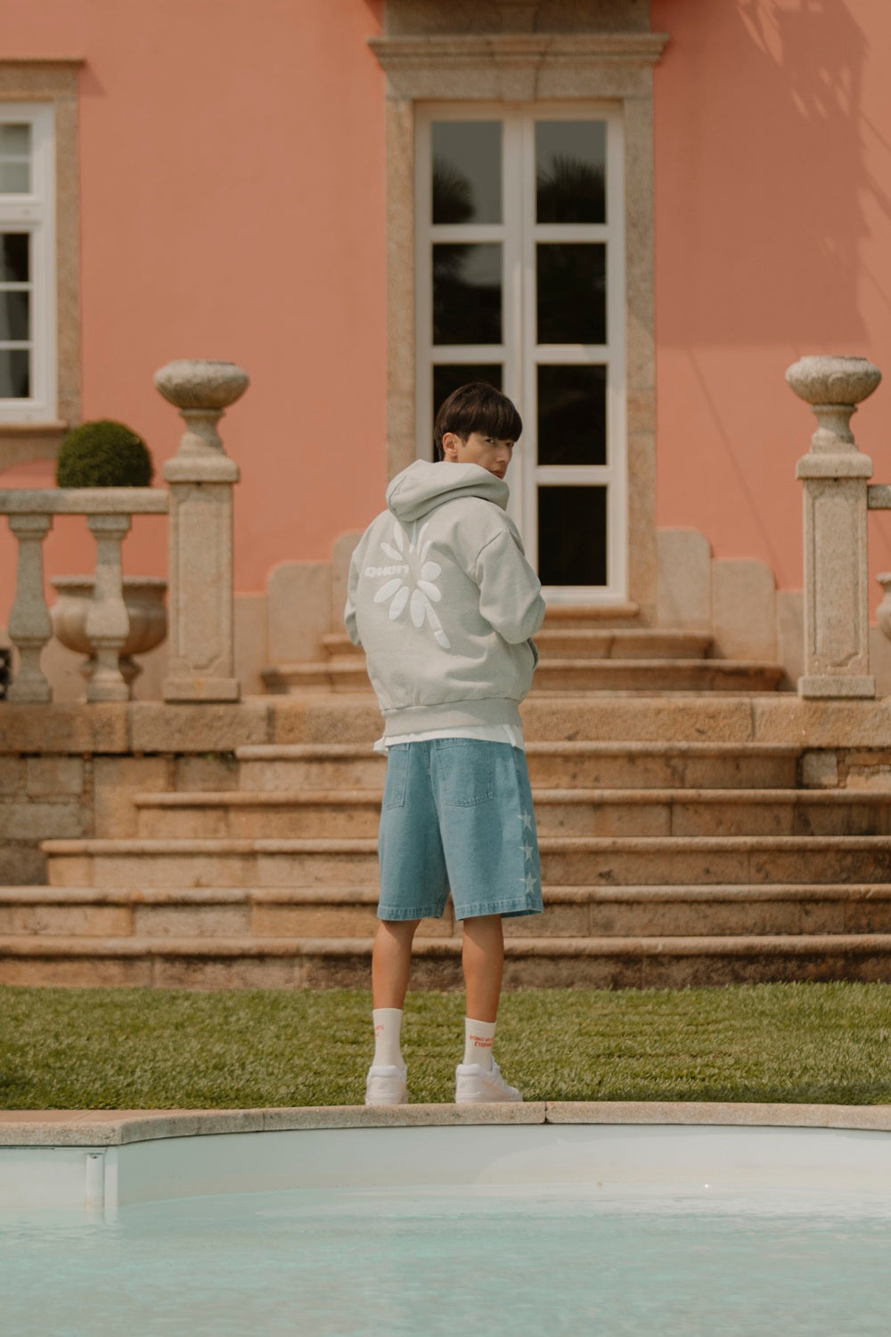 Fireworks, Zip Hoodie Grey Melange