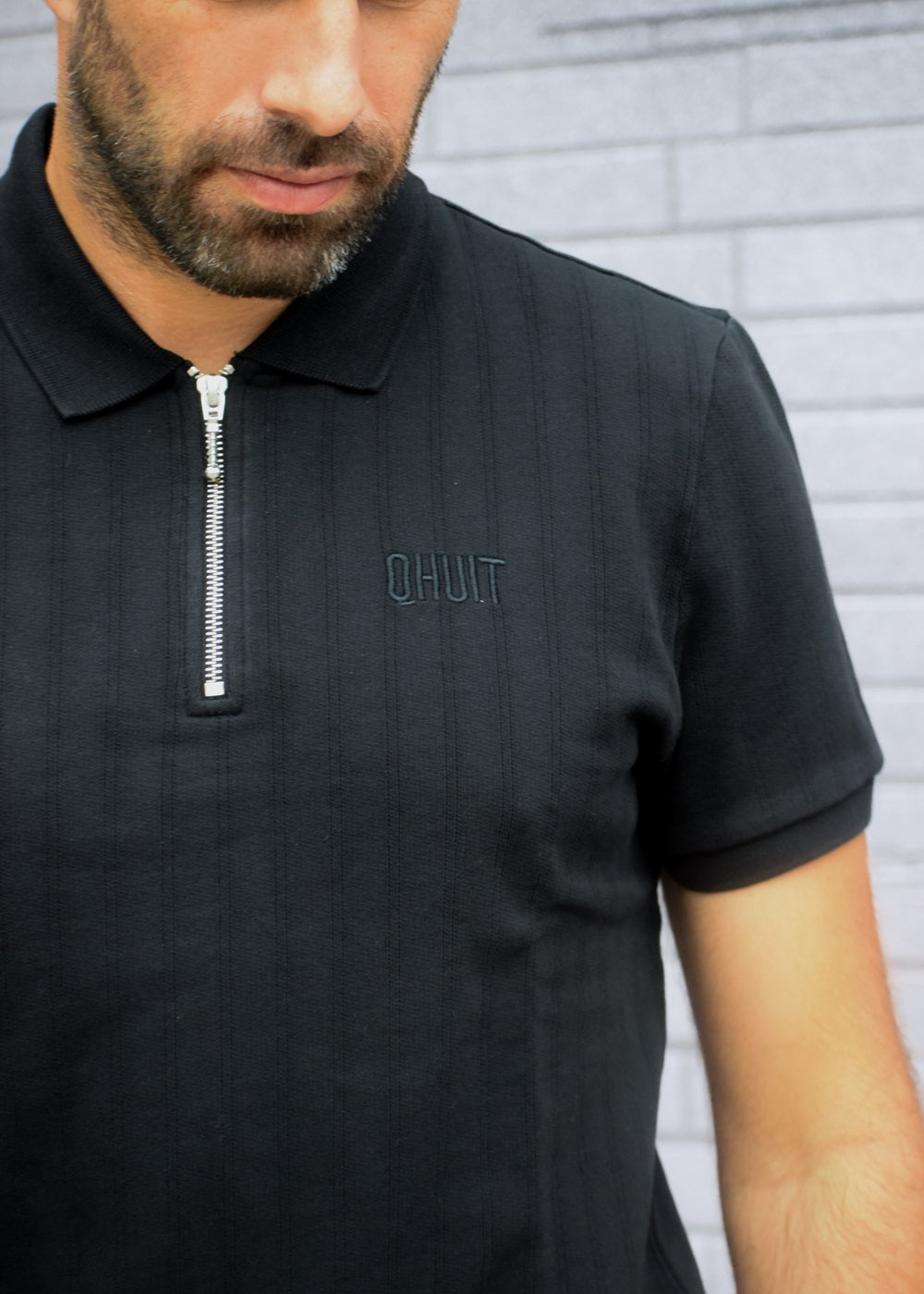 LOGO QHUIT, Polo Black