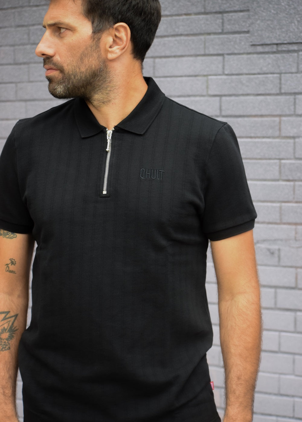 LOGO QHUIT, Polo Black