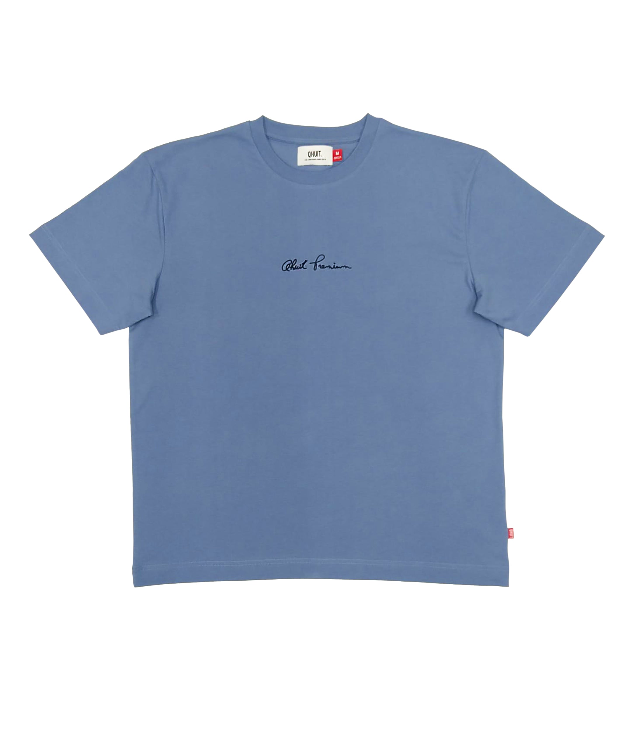 PREMIUM QHUIT,Heavyweight T-Shirt Bleu Azur