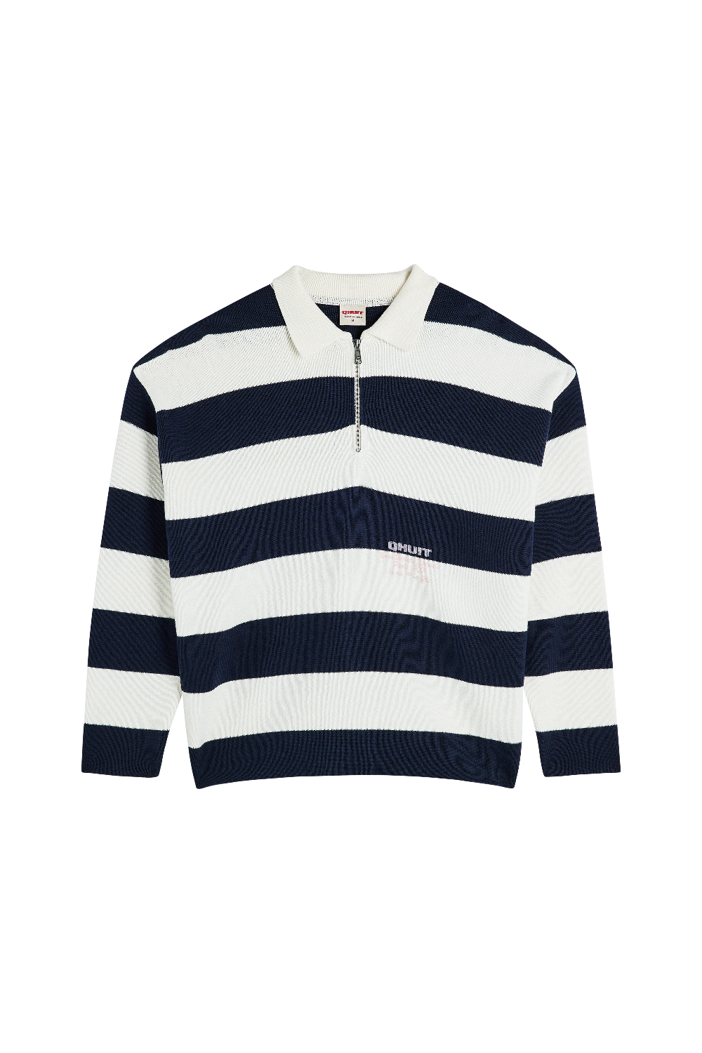 Breton, Knit Polo Blue & Off-White