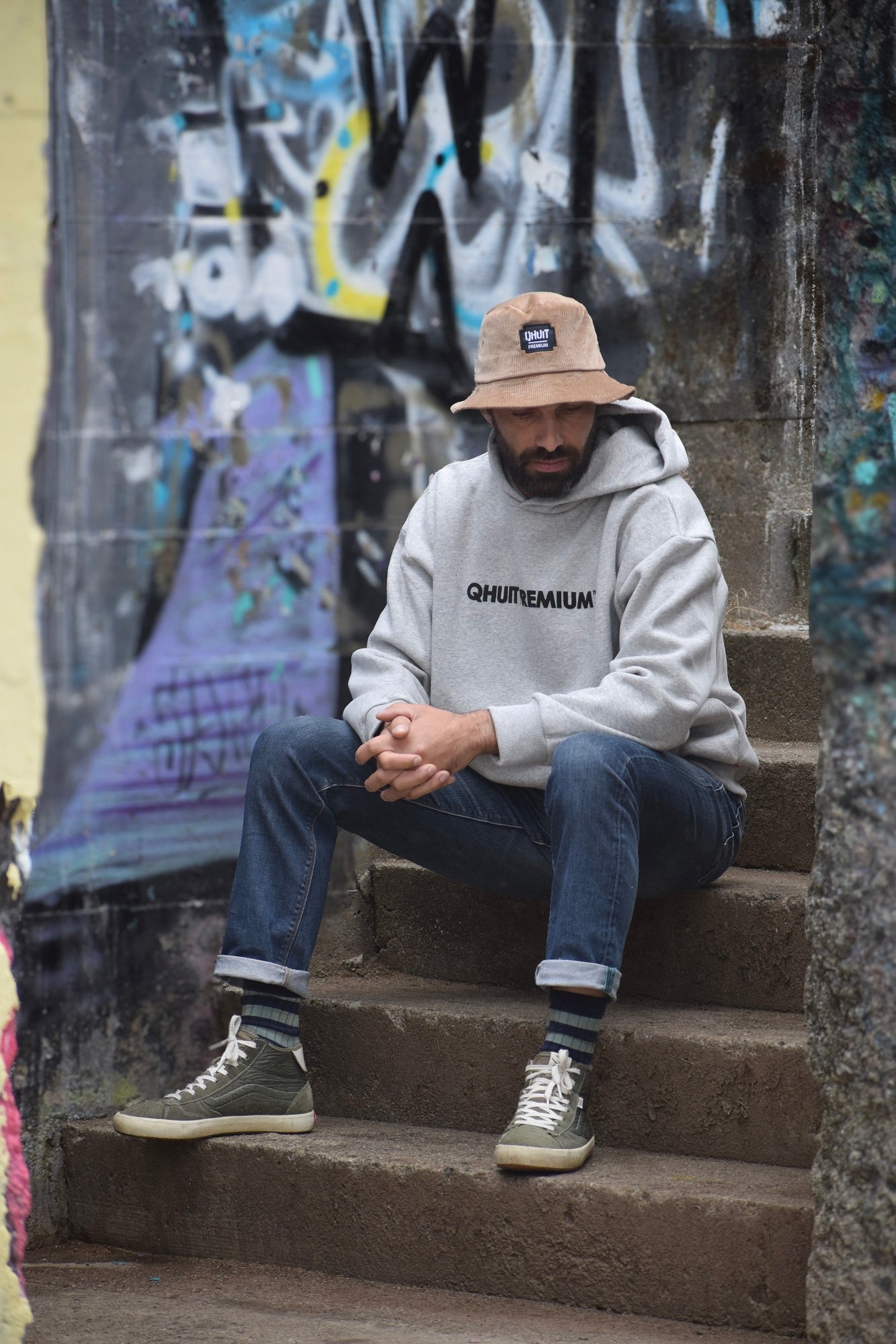Premium, Bucket Hat camel velvet