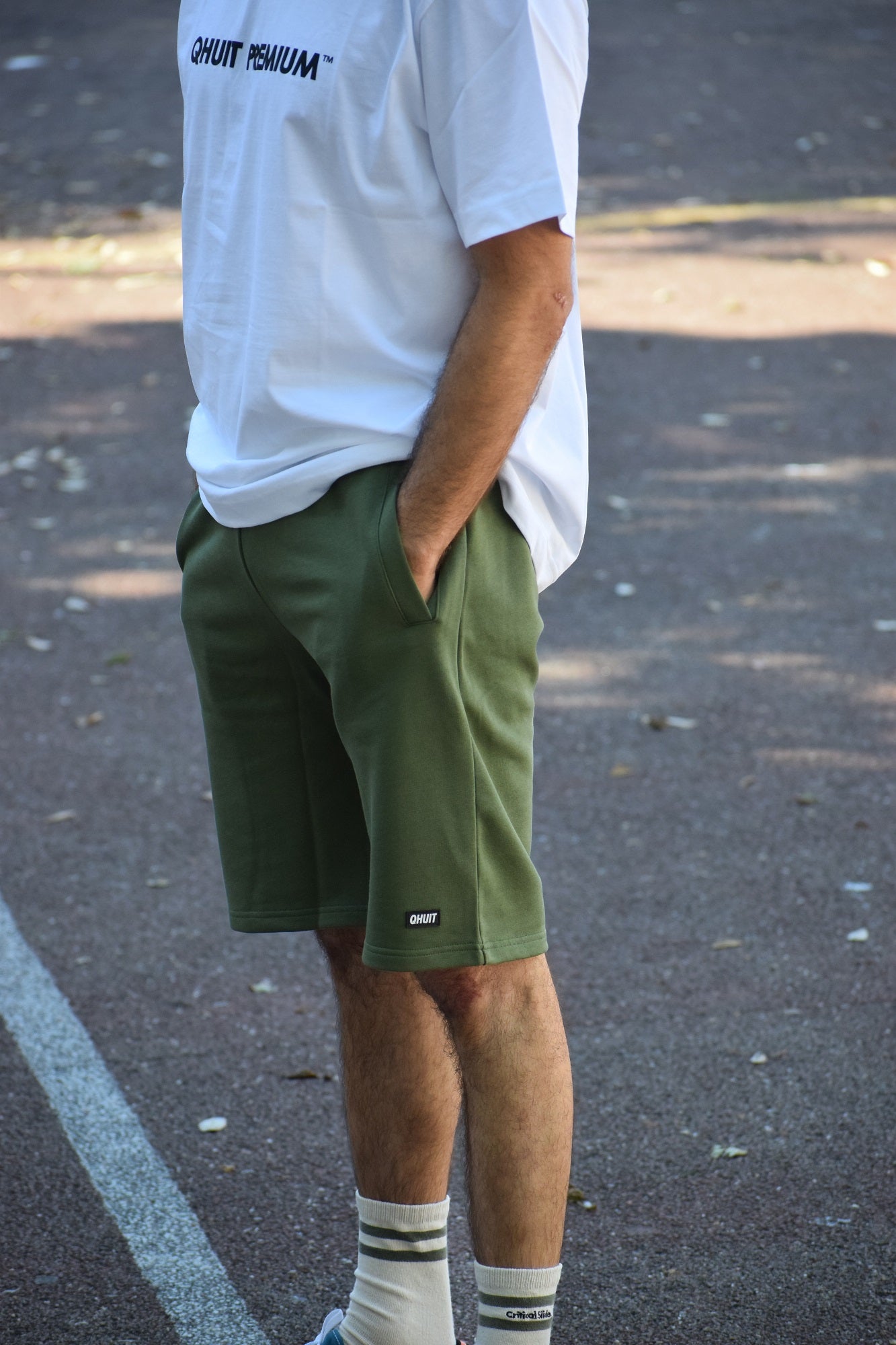 FLEECE SHORT, kaki
