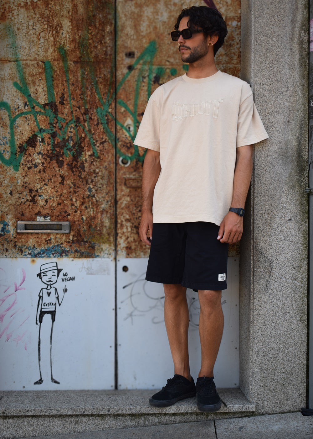 STYLE QHUIT, Heavyweight T-Shirt Beige