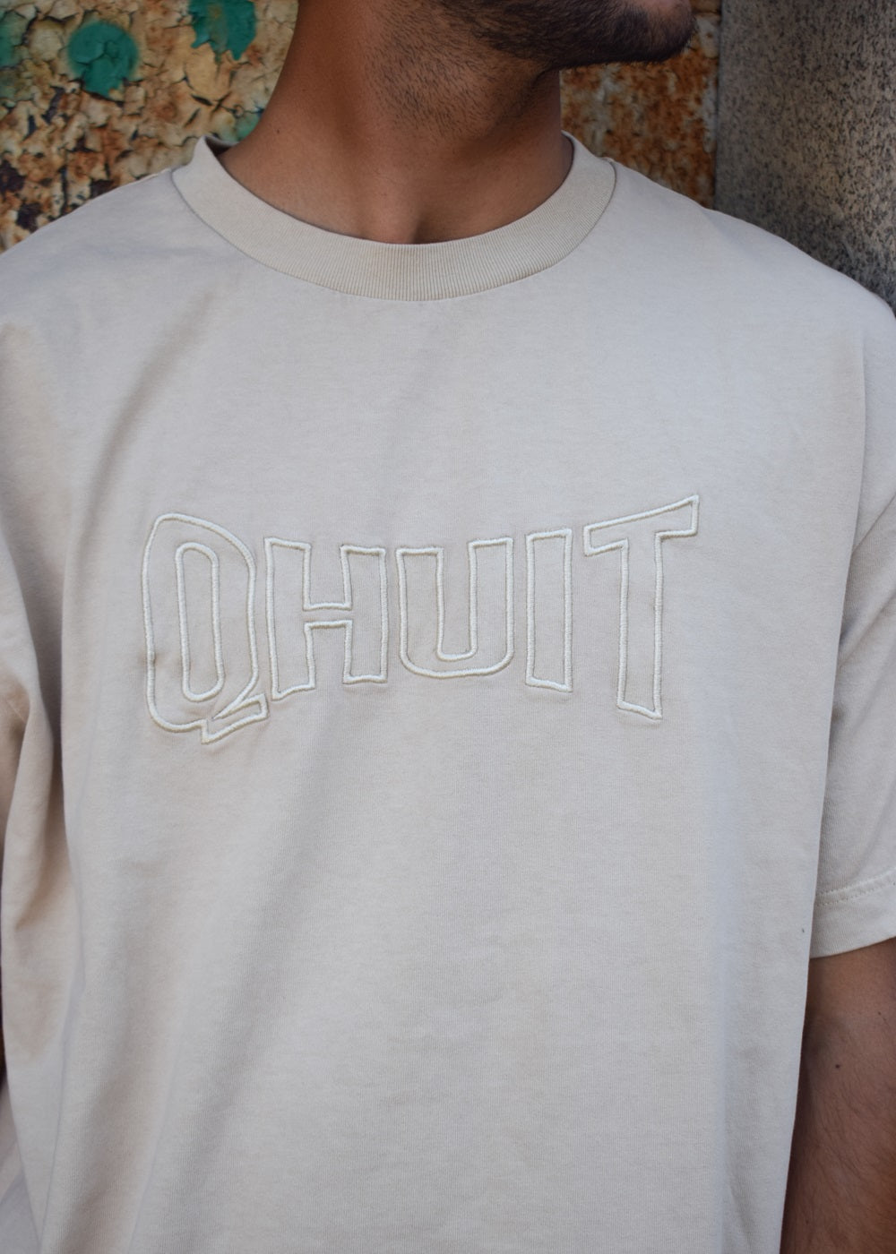 STYLE QHUIT, Heavyweight T-Shirt Beige