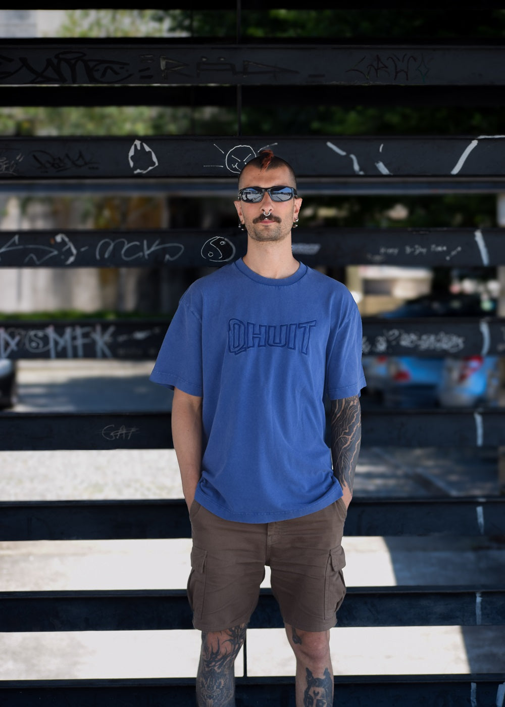 STYLE QHUIT, Heavyweight T-Shirt Blue