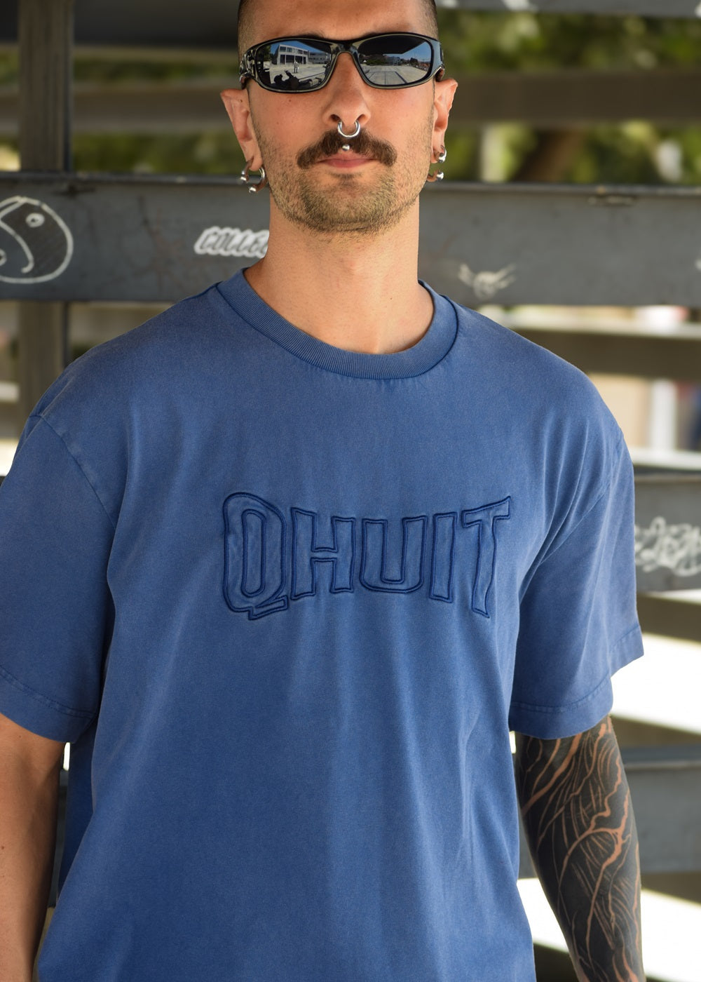 STYLE QHUIT, Heavyweight T-Shirt Blue