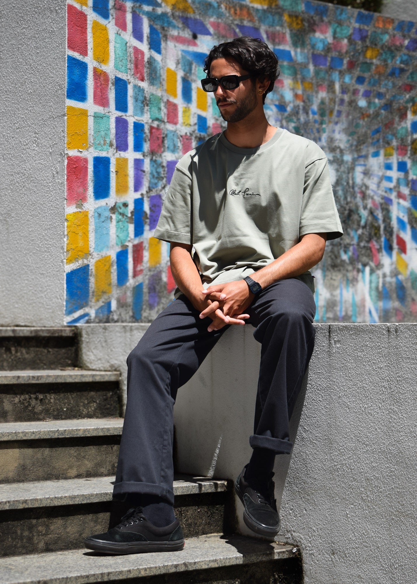 PREMIUM QHUIT,Heavyweight T-Shirt Argile