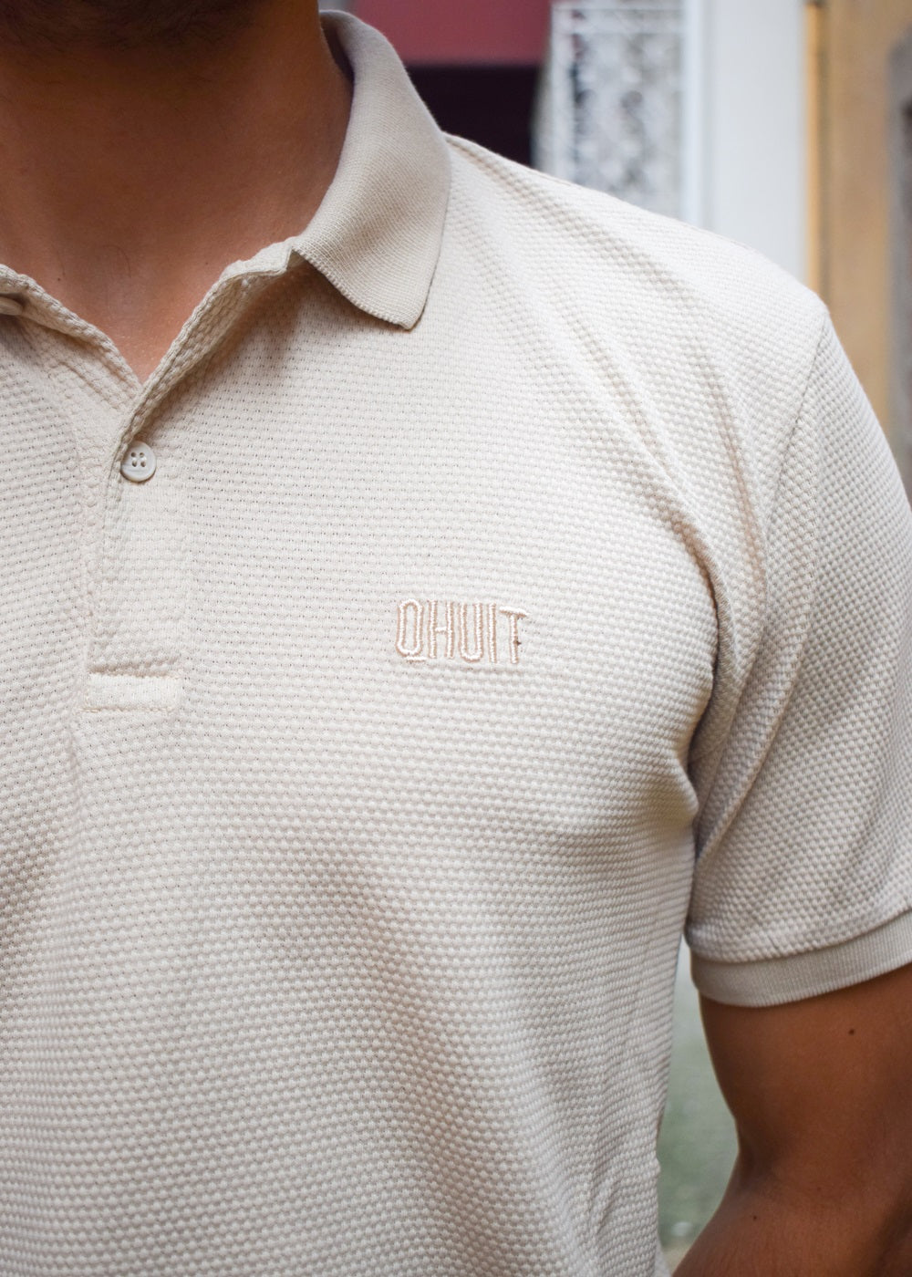 LOGO QHUIT, Polo Classic Beige