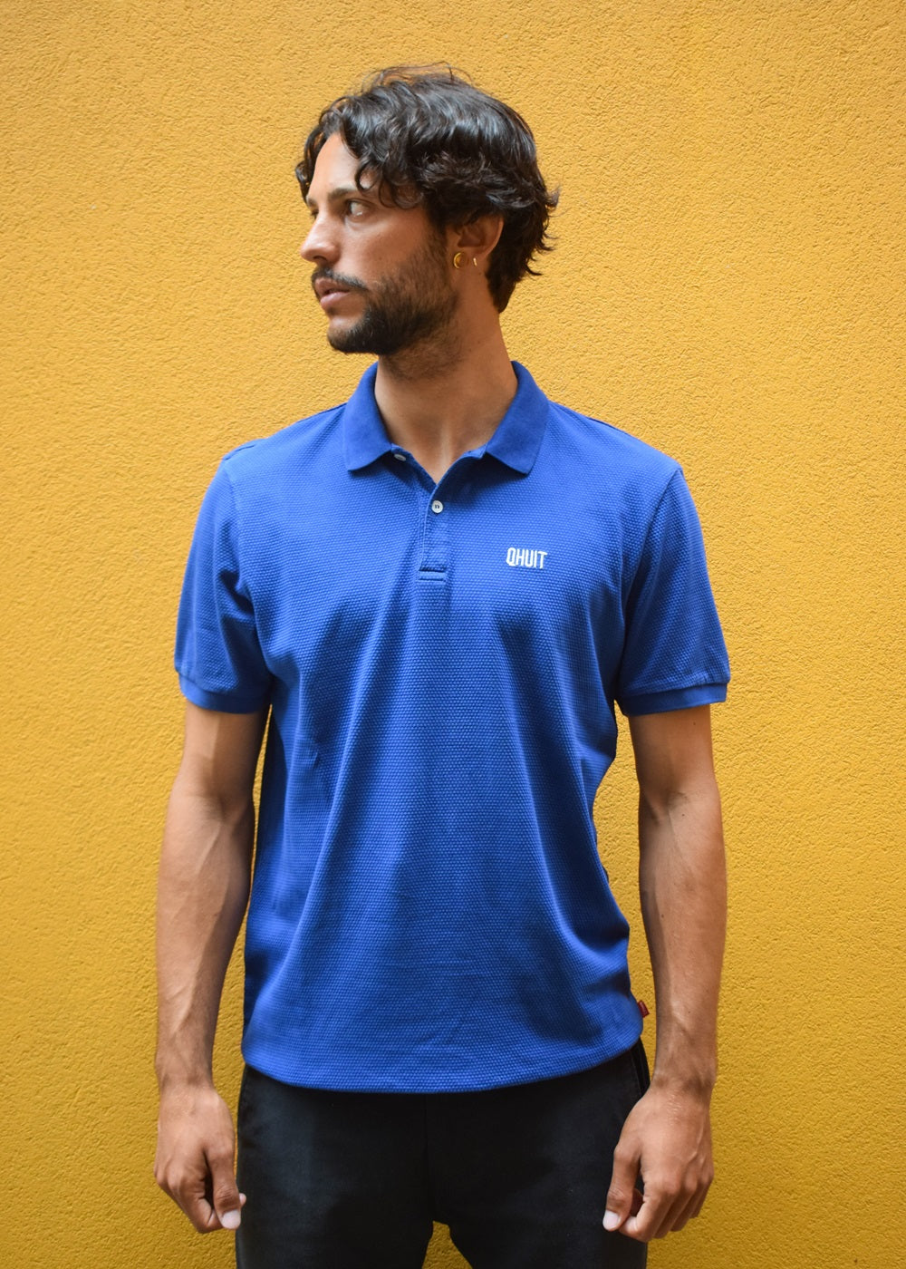 LOGO QHUIT, Polo Classic Blue