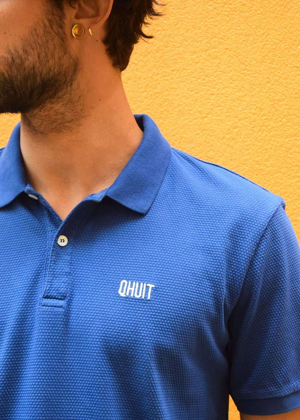 LOGO QHUIT, Polo Classic Blue