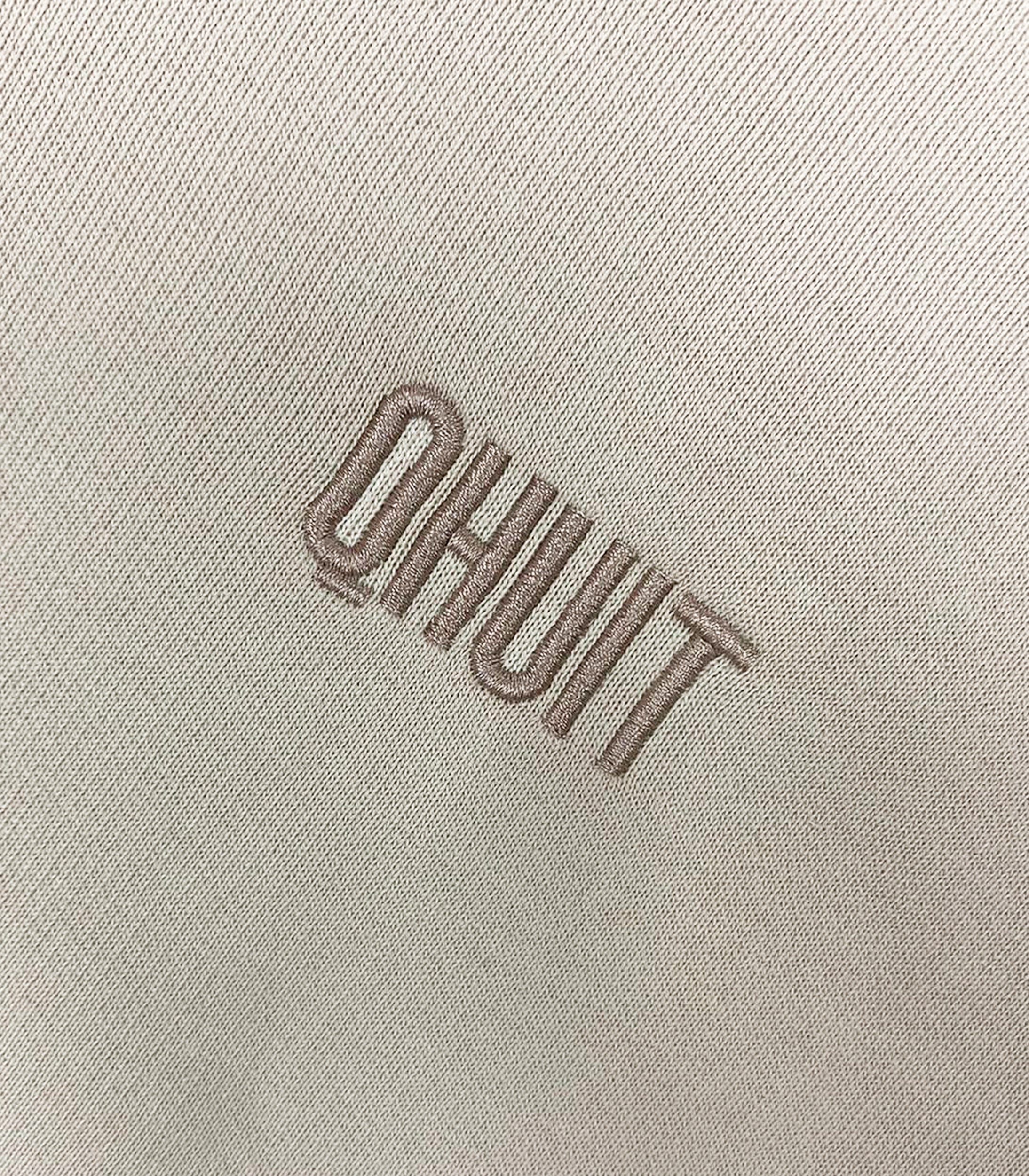 LOGO QHUIT, Heavyweight Zipper Hood Beige