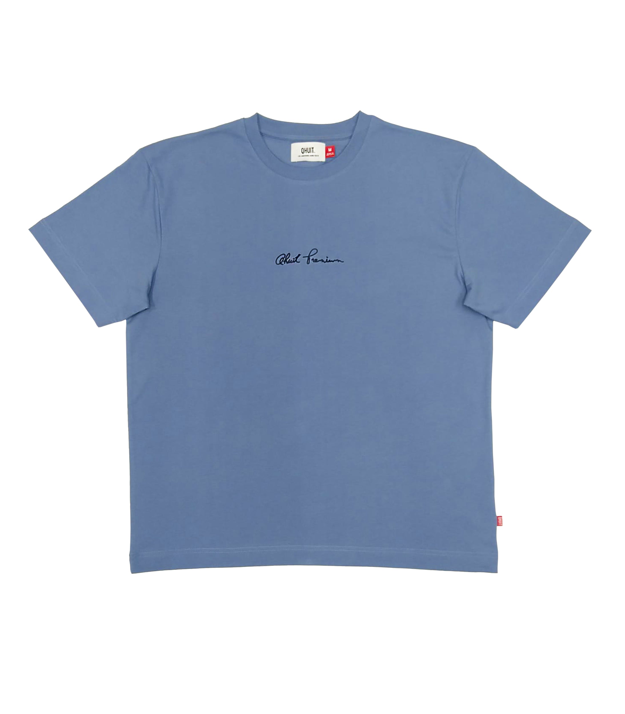 PREMIUM QHUIT,Heavyweight T-Shirt Bleu Azur