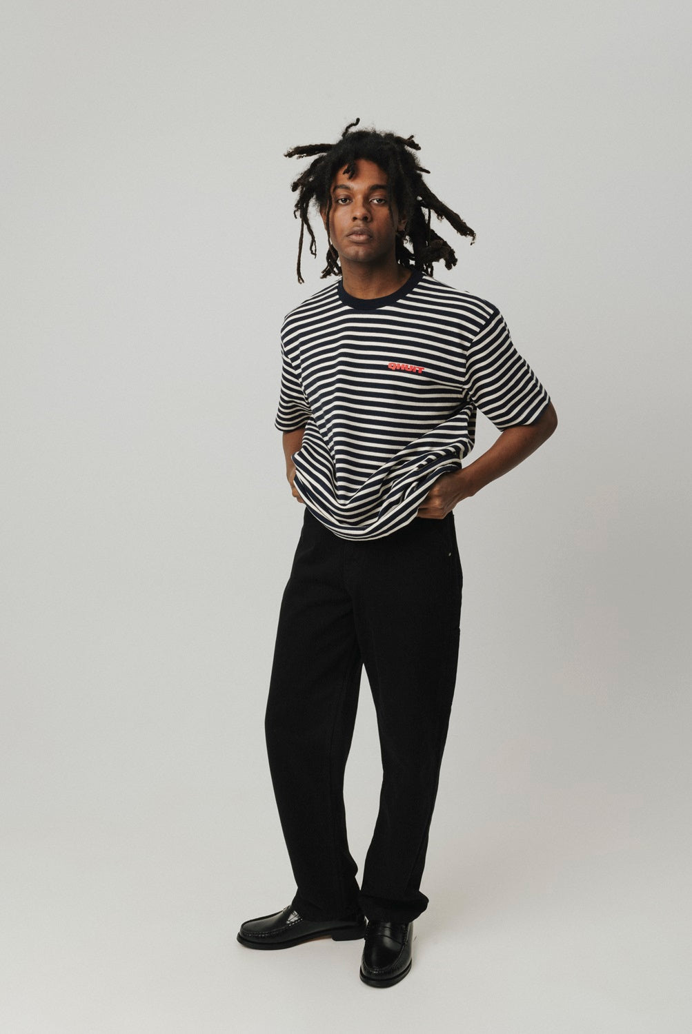 LA VIE ET LA FÊTE, Stripe T-shirt Black/White
