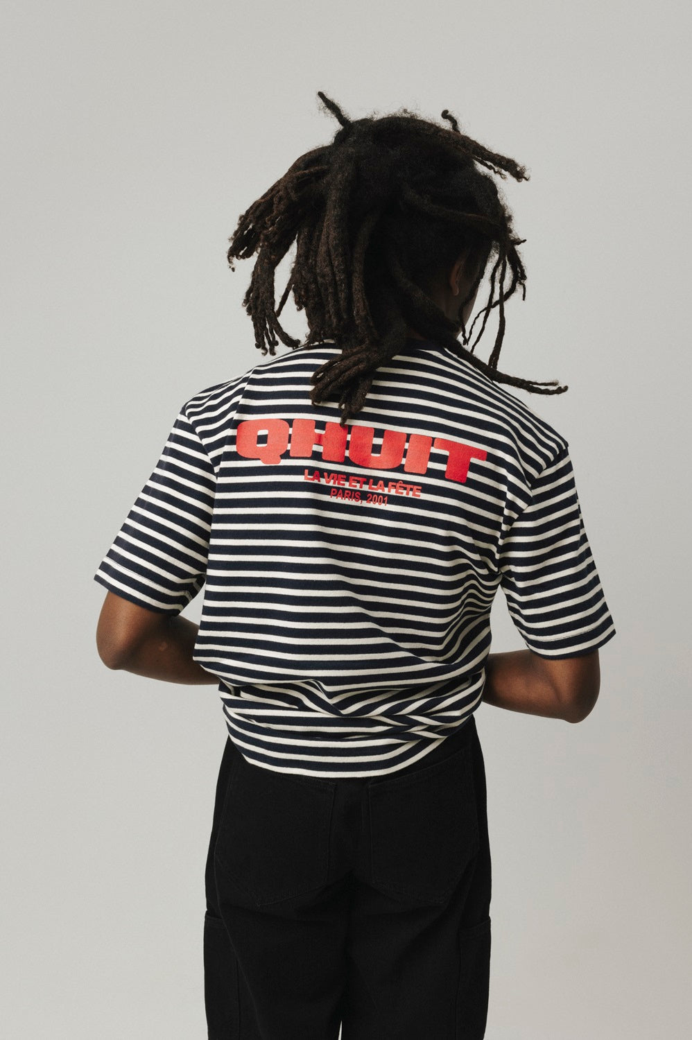 LA VIE ET LA FÊTE, Stripe T-shirt Black/White