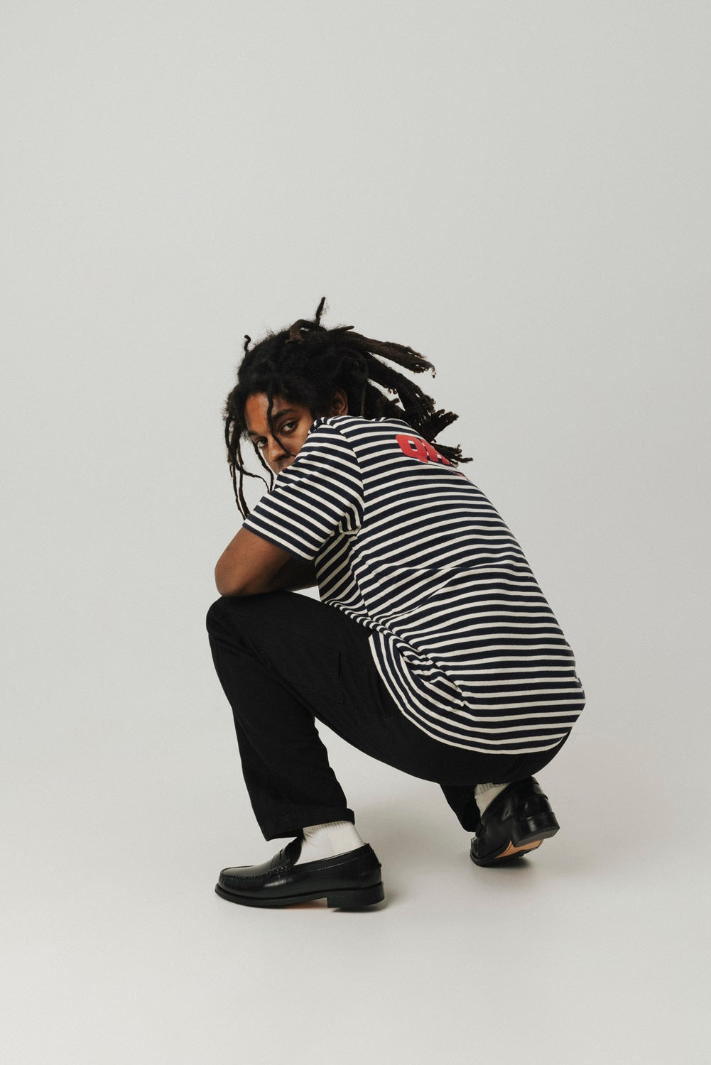 LA VIE ET LA FÊTE, Stripe T-shirt Black/White
