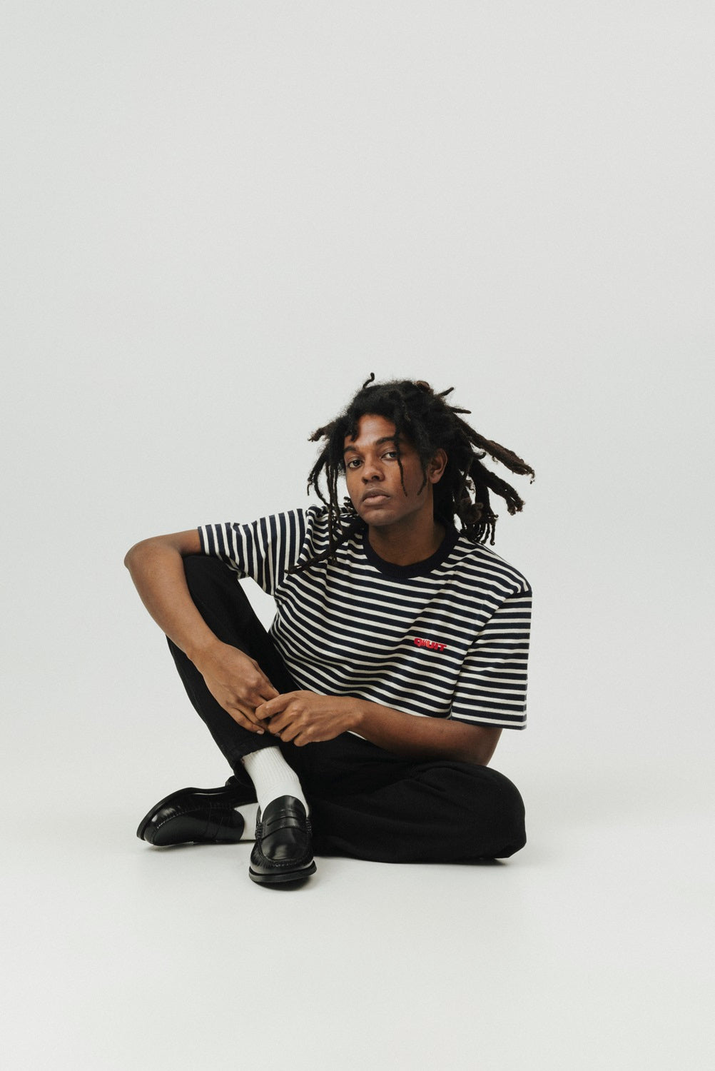 LA VIE ET LA FÊTE, Stripe T-shirt Black/White